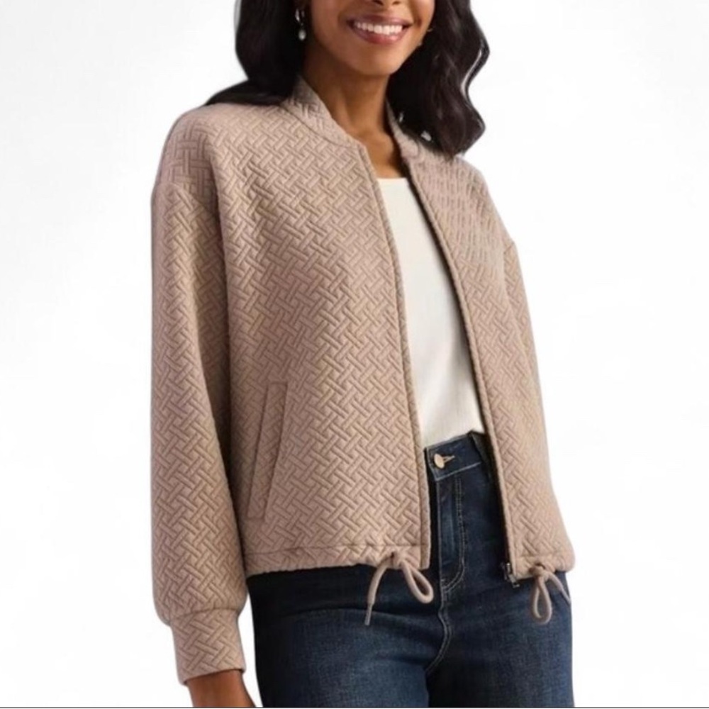 NWT Les Serein Megan Quilted Knit Bomber Jacket – Size Small ✨